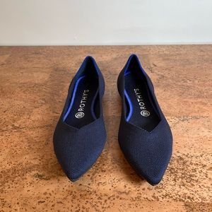 Rothy's Women’s The Point Slip On Shoes Flats Blue Navy Size 9 Pointed Toe